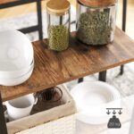 VASAGLE Masa de bar dreptunghiulara cu cadru metalic, 3 rafturi, design industrial, 109x60x100cm, maro vintage si negru Mob360 - imagine 7