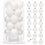 Set globuri de Craciun, 20 bucati, 3 modele, 4cm, alb Mob360 - imagine 7
