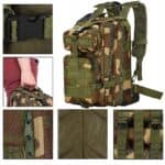 Rucsac militar pentru drumetie, impermeabil, ultra usor, 4 compartimente, culoare camo Mob360 - imagine 5