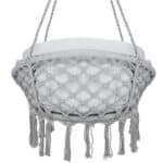 Scaun rotund tip leagan suspendat cu perna Confort Plus casa sau gradina, gri Mob360 - imagine 7