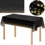 Fata de masa de unica folosinta pentru petreceri, 137x272cm, negru auriu Mob360 - imagine 7