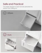 VASAGLE Dulap de depozitare pe podea pentru baie, din lemn, cu 4 sertare, 1 usa, rafturi reglabile, 30x55x82cm, alb Mob360 - imagine 7