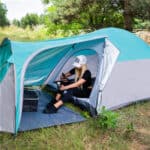 Cort plaja sau camping, impemeabil, cu terasa, 4 locuri, 175x310x130cm, gri albastru Mob360 - imagine 6