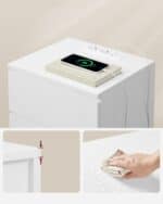 VASAGLE Set de 2 noptiere, cu sertare, 2 prize si 2 USB, 35x40x59 cm, alb Mob360 - imagine 7