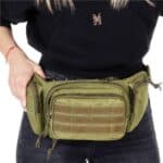 Borseta incapatoare pentru umar sau brau, impermeabila, unisex, 43x15cm, verde Mob360 - imagine 7