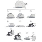 Cort plaja si picnic semi-deschis , protectie UV, 150x90x90cm, albastru negru Mob360 - imagine 6