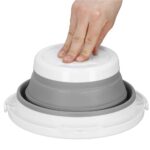 Lighean pliabil, rotund, din plastic si silicon, 25x19cm, 5litri, gri Mob360 - imagine 7