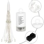 (DL) Instalatie lumina decorativa STAR cu 100 LED-uri, diametru 30cm, alimentare baterii, iluminare galbena Mob360 - imagine 7