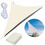 Prelata solara triunghiulara 300x300x300 cm, impermeabila, protectie UV, poliester 180g/mp, bej Mob360 - imagine 5