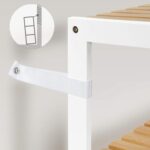 Etajera bambus 60x26x66 cm, cu 3 rafturi, kit anti-rasturnare, alb si natur Mob360 - imagine 7