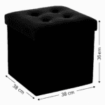 Taburet pliabil Atmosphera Lysandre cu spatiu de depozitare, 38x38x38 cm, negru Mob360 - imagine 5