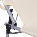 Sezlong pliabil cu parasolar, 188x57x38cm, sarcina 120kg, crem Mob360 - imagine 6