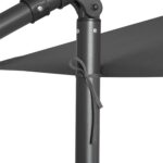 Umbrela de gradina cu brat lateral banana, 300cm, cu iluminare LED solara, gri Mob360 - imagine 8