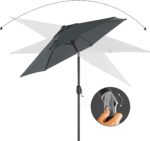 Umbrela de gradina 200 cm, inclinare dubla 30°, poliester UPF 50+, cadru metalic, gri Mob360 - imagine 8