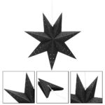 Stea decorativa 3D din hartie ajurata, 50cm, neagra Mob360 - imagine 9