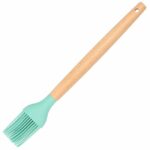 Set 12 ustensile de bucatarie din silicon termorezistent si maner din bambus, verde Mob360 - imagine 7