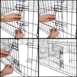 Tarc pentru animale de companie, din fier, forma configurabila, cu usa de acces, XL, 120x120x47cm, negru Mob360 - imagine 7