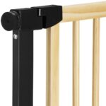 Poarta de siguranta Safety Gate pentru scari, ajustabila, din lemn cu structura otel, 75-82cm, negru maro Mob360 - imagine 5
