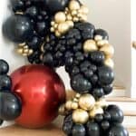 Set 100 baloane pentru petrecere, 40cm, negru auriu Mob360 - imagine 7