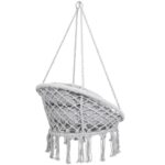 Scaun rotund tip leagan suspendat cu perna Confort Plus casa sau gradina, gri Mob360 - imagine 8