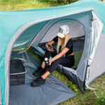 Cort plaja sau camping, impemeabil, cu terasa, 4 locuri, 175x310x130cm, gri albastru Mob360 - imagine 7