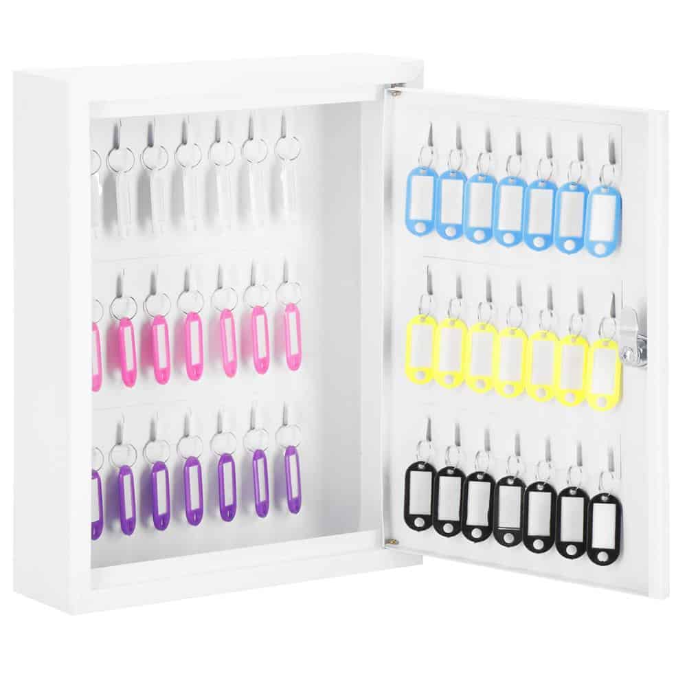 8-67 Cutie metalica din otel pentru 42 chei, echipata, 35x27x8cm, alba Mob360 - imagine 1