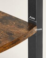 VASAGLE Biblioteca de colt cu 5 etaje, cadru metalic, stil industrial, 30x30x160 cm, maro rustic Mob360 - imagine 8