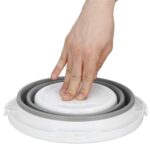 Lighean pliabil, rotund, din plastic si silicon, 25x19cm, 5litri, gri Mob360 - imagine 8