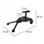 Platforma pentru carucior 55x33x36 cm, cu sezut pentru al doilea copil, montaj rapid, compatibilitate universala, neagra Mob360 - imagine 8