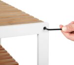 Etajera bambus 60x26x66 cm, cu 3 rafturi, kit anti-rasturnare, alb si natur Mob360 - imagine 8