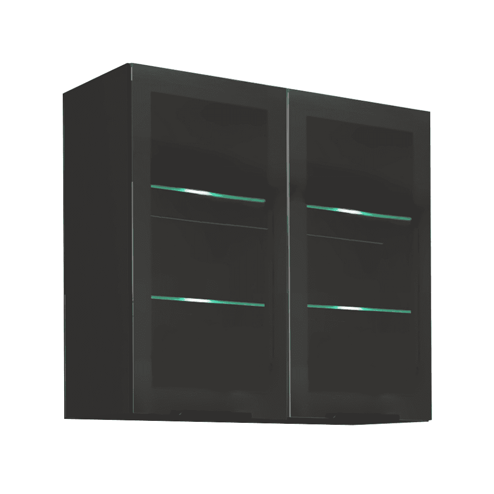 80-GS-72-2F Dulap superior, negru, ARAKA/MENZO/SIBER 80 GS-72 2F - imagine 1