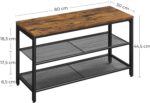 VASAGLE Raft pentru pantofi, cu 2 nivele, metal, 80x30x44cm, stil industrial, maro rustic si negru Mob360 - imagine 5
