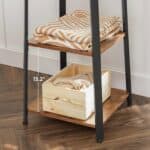 VASAGLE Cuier de haine cu 3 rafturi, suport cu carlige, din otel, 43x43x180 cm, stil industrial, maro rustic si negru Mob360 - imagine 3