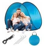 Cort plaja si picnic semi-deschis , protectie UV, 150x90x90cm, albastru gri Mob360 - imagine 7