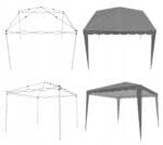 Cort pavilion de gradina pliabil automat pop-up, impermeabil, cu protectie UV, 300x300cm, gri Mob360 - imagine 9