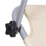 Sezlong pliabil cu parasolar, 188x57x38cm, sarcina 120kg, crem Mob360 - imagine 7