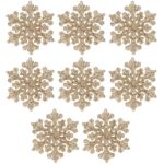 Decoratiune brad fulg de zapada, set 8 bucati, 8cm, auriu Mob360 - imagine 9