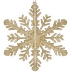 Decoratiune brad fulg de zapada, 30cm, auriu cu sclipici Mob360