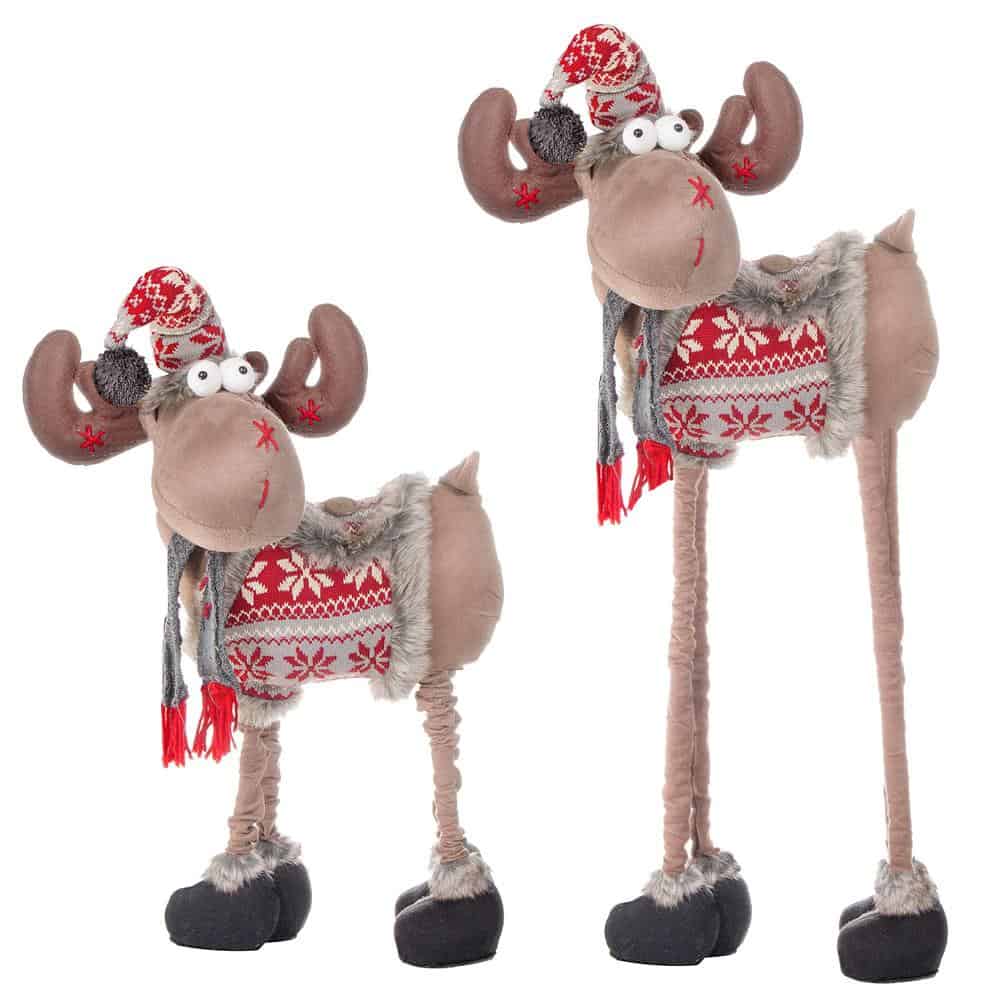 9-154 Figurina Craciun, Ren, picioare telescopice, inaltime extensibila 84-124cm Mob360 - imagine 1