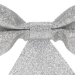 Set 4 ornamente pentru bradul de Craciun, fundita, 13cm, argintiu Mob360 - imagine 8