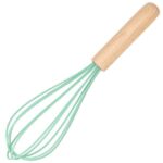 Set 12 ustensile de bucatarie din silicon termorezistent si maner din bambus, verde Mob360 - imagine 8