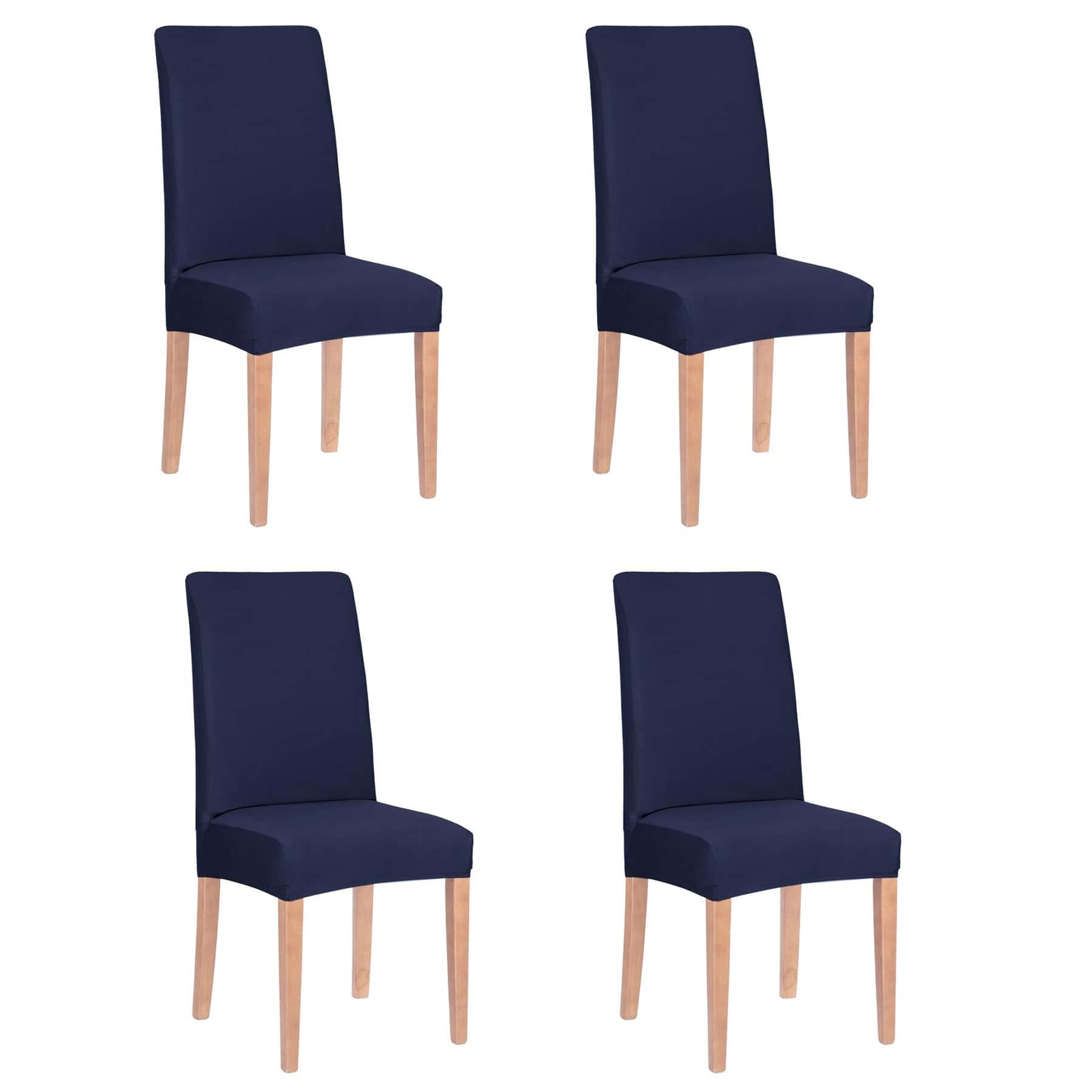 9-20 Set 4 huse universale pentru scaun, marime universala, poliester si spandex, 45 x 60 cm, bleumarin Mob360 - imagine 1