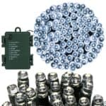 Instalatie lumini de exterior pentru gradina, 5 metri, 50 LED-uri, cu baterii, alb Mob360 - imagine 9