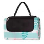 Patura pentru picnic sau plaja, cu folie izolatoare si maner, 200x200cm, flamingo, verde roz Mob360 - imagine 9