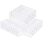 Set 3 organizatoare sertar pliabile pentru sosete/lenjerie, alb Mob360