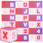 Covor din spuma pentru copii, tip puzzle cifre si litere, 36 piese, 175×175 cm, multicolor Mob360 - imagine 9