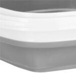 Lighean pliabil, patrat, din plastic si silicon, 24x19cm, 5litri, gri Mob360 - imagine 9