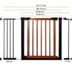 Poarta de siguranta Safety Gate pentru scari, ajustabila 111-117 cm, din otel si lemn, negru maro Mob360 - imagine 7