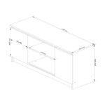 Comoda TV cu 2 usi si o polita, PAL laminat 16 mm, 120x40x55 cm, stejar artisan si alb Mob360 - imagine 3