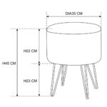 Taburet tapitat rotund Lili cu spatiu de depozitare, velur, 35x35x45 cm, verde Mob360 - imagine 2